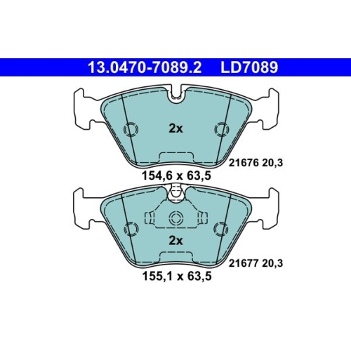 Bremsbelagsatz, Scheibenbremse ATE 13.0470-7089.2 ATE Ceramic f&uuml;r BMW