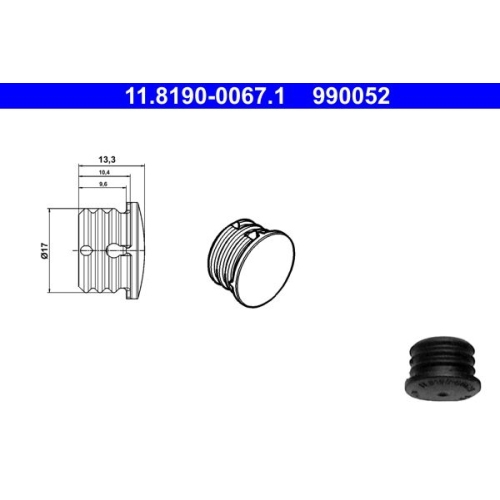 Dicht-/Schutzstopfen ATE 11.8190-0067.1 f&uuml;r BMW CITRO&Euml;N FORD JAGUAR NISSAN OPEL