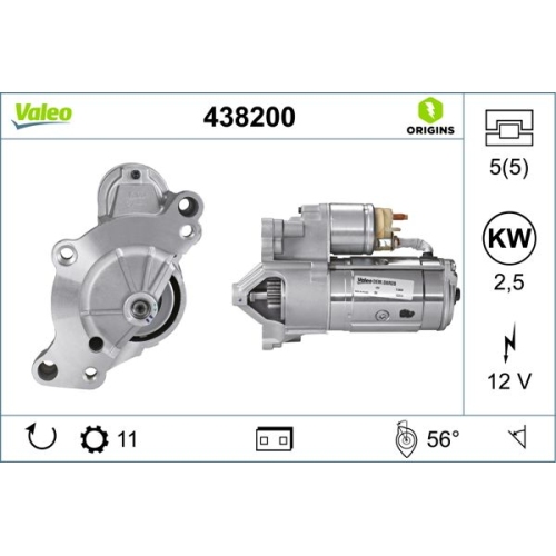 Starter VALEO 438200 VALEO ORIGINS NEW f&uuml;r CITRO&Euml;N MITSUBISHI OPEL PEUGEOT DS