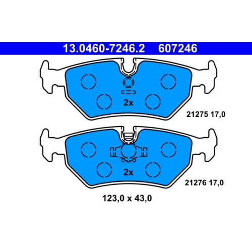 Bremsbelagsatz, Scheibenbremse ATE 13.0460-7246.2 f&uuml;r JAGUAR, Hinterachse