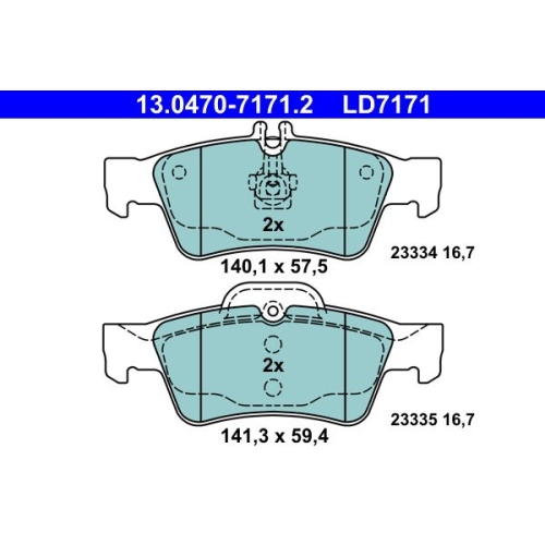 Bremsbelagsatz, Scheibenbremse ATE 13.0470-7171.2 ATE Ceramic f&uuml;r MERCEDES-BENZ