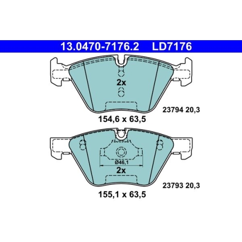 Bremsbelagsatz, Scheibenbremse ATE 13.0470-7176.2 ATE Ceramic f&uuml;r BMW