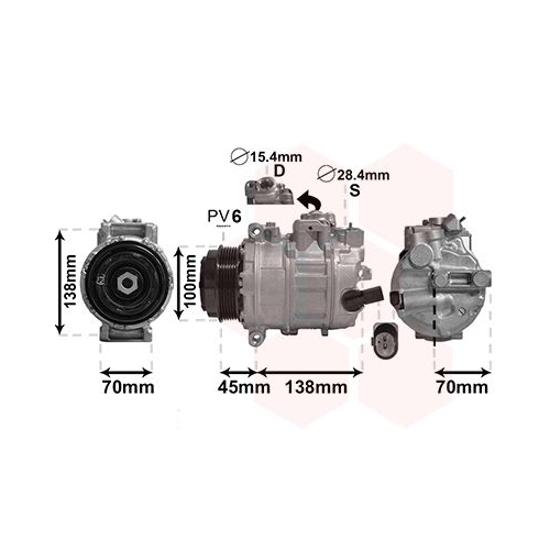 Kompressor, Klimaanlage VAN WEZEL 5800K384 f&uuml;r VW