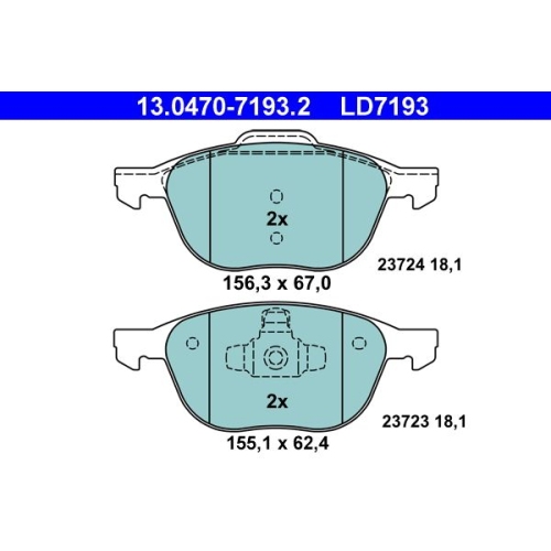 Bremsbelagsatz, Scheibenbremse ATE 13.0470-7193.2 ATE Ceramic f&uuml;r FORD MAZDA