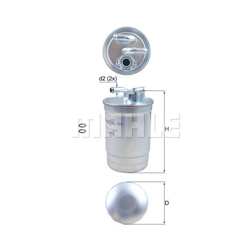 Kraftstofffilter KNECHT KL 554D f&uuml;r VAG