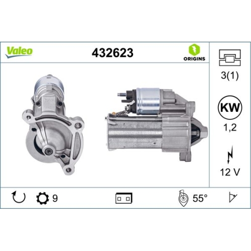 Starter VALEO 432623 VALEO ORIGINS NEW f&uuml;r CITRO&Euml;N FIAT PEUGEOT CITRO&Euml;N (DF-PSA)
