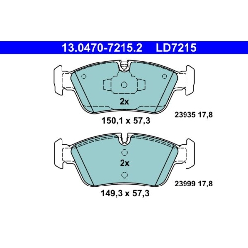 Bremsbelagsatz, Scheibenbremse ATE 13.0470-7215.2 ATE Ceramic f&uuml;r BMW