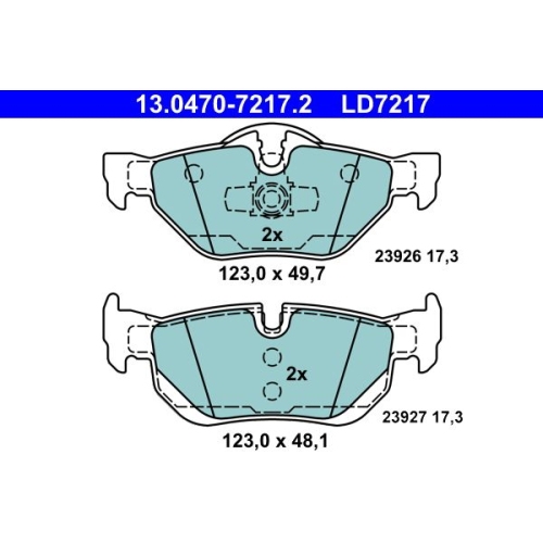 Bremsbelagsatz, Scheibenbremse ATE 13.0470-7217.2 ATE Ceramic f&uuml;r BMW