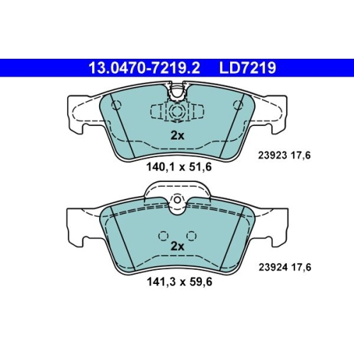 Bremsbelagsatz, Scheibenbremse ATE 13.0470-7219.2 ATE Ceramic f&uuml;r MERCEDES-BENZ