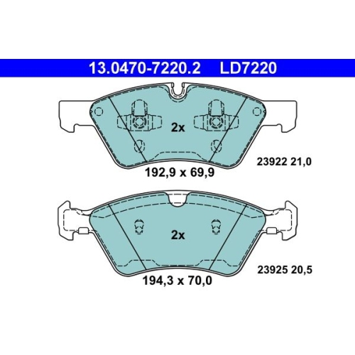 Bremsbelagsatz, Scheibenbremse ATE 13.0470-7220.2 ATE Ceramic f&uuml;r MERCEDES-BENZ