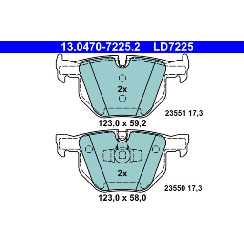 Bremsbelagsatz, Scheibenbremse ATE 13.0470-7225.2 ATE Ceramic f&uuml;r BMW