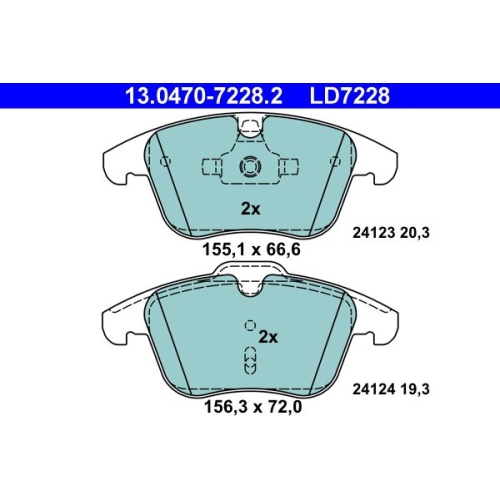 Bremsbelagsatz, Scheibenbremse ATE 13.0470-7228.2 ATE Ceramic f&uuml;r FORD VOLVO
