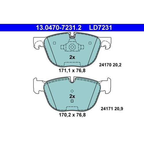 Bremsbelagsatz, Scheibenbremse ATE 13.0470-7231.2 ATE Ceramic f&uuml;r BMW