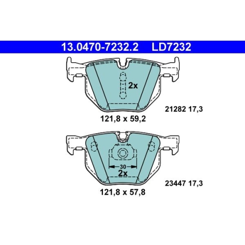 Bremsbelagsatz, Scheibenbremse ATE 13.0470-7232.2 ATE Ceramic f&uuml;r BMW