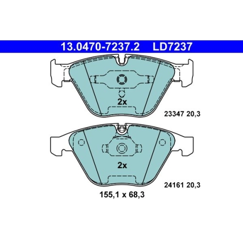 Bremsbelagsatz, Scheibenbremse ATE 13.0470-7237.2 ATE Ceramic f&uuml;r BMW