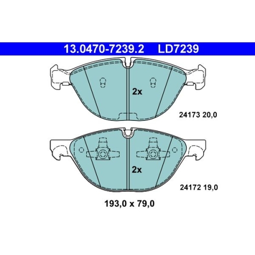 Bremsbelagsatz, Scheibenbremse ATE 13.0470-7239.2 ATE Ceramic f&uuml;r BMW