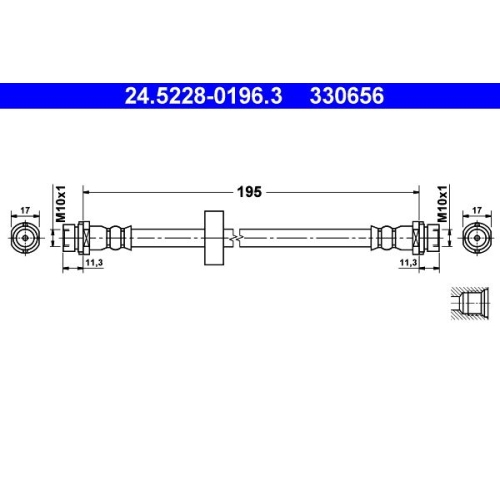 Bremsschlauch ATE 24.5228-0196.3 f&uuml;r FORD, Hinterachse
