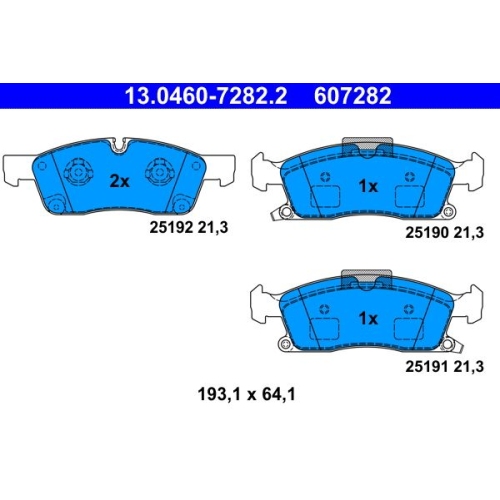 Bremsbelagsatz, Scheibenbremse ATE 13.0460-7282.2 f&uuml;r MERCEDES-BENZ JEEP