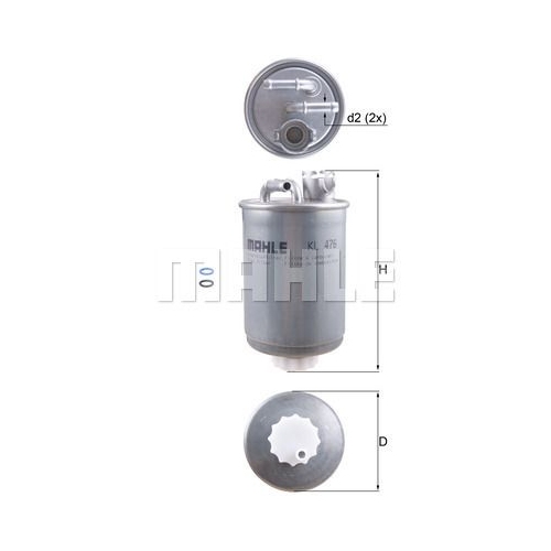 Kraftstofffilter KNECHT KL 476D f&uuml;r FORD VAG