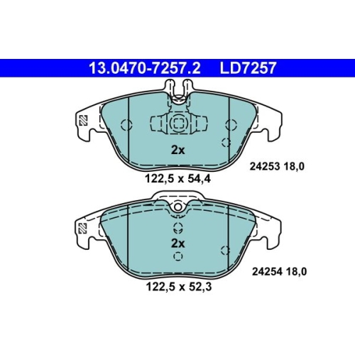 Bremsbelagsatz, Scheibenbremse ATE 13.0470-7257.2 ATE Ceramic f&uuml;r MERCEDES-BENZ