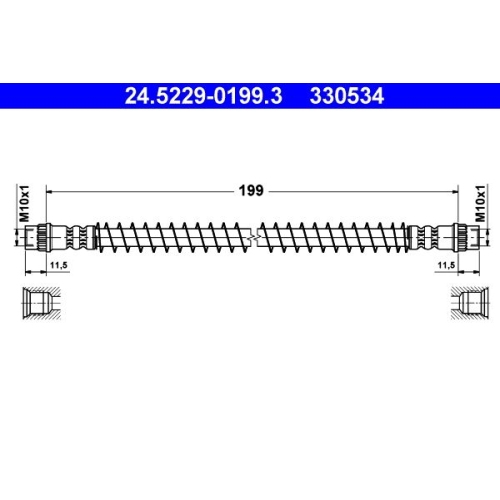 Bremsschlauch ATE 24.5229-0199.3 f&uuml;r CITRO&Euml;N PEUGEOT, Hinterachse