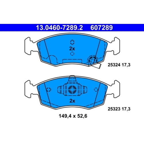 Bremsbelagsatz, Scheibenbremse ATE 13.0460-7289.2 f&uuml;r FIAT, Vorderachse