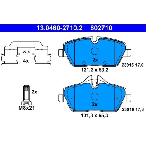 ATE Bremsenset vorne + hinten Bremsbel&auml;ge BMW 1