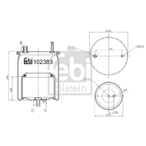 Febi Bilstein 102383 Luftfederbalg mit Stahlkolben , 1 St&uuml;ck