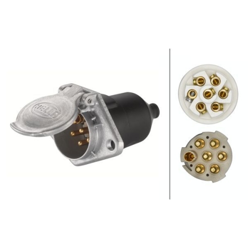 Steckdose HELLA 8JB 003 834-001 f&uuml;r DAF MAN MERCEDES-BENZ SCANIA VOLVO FAUN SISU