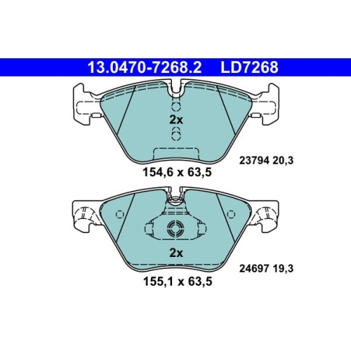 Bremsbelagsatz, Scheibenbremse ATE 13.0470-7268.2 ATE Ceramic f&uuml;r BMW