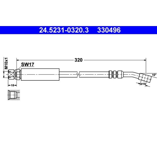 Bremsschlauch ATE 24.5231-0320.3 f&uuml;r OPEL, Vorderachse
