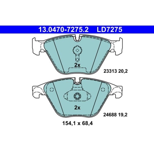 Bremsbelagsatz, Scheibenbremse ATE 13.0470-7275.2 ATE Ceramic f&uuml;r BMW