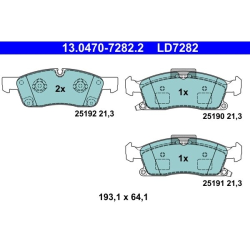 Bremsbelagsatz, Scheibenbremse ATE 13.0470-7282.2 ATE Ceramic f&uuml;r MERCEDES-BENZ