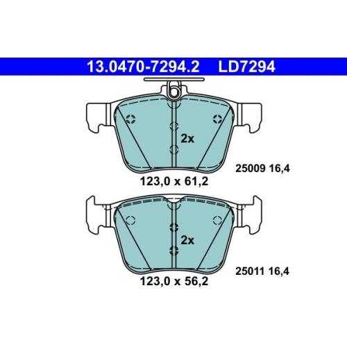 Bremsbelagsatz, Scheibenbremse ATE 13.0470-7294.2 ATE Ceramic f&uuml;r SEAT SKODA VAG