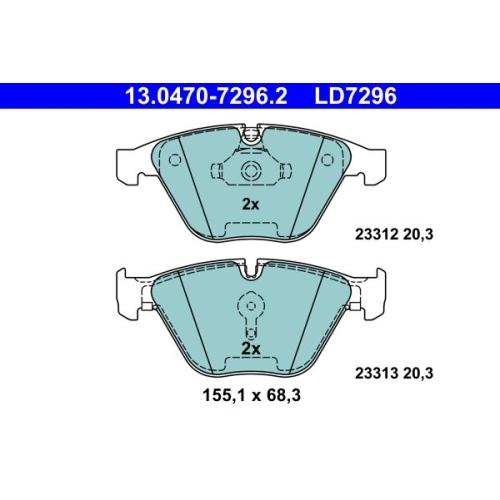 Bremsbelagsatz, Scheibenbremse ATE 13.0470-7296.2 ATE Ceramic f&uuml;r BMW