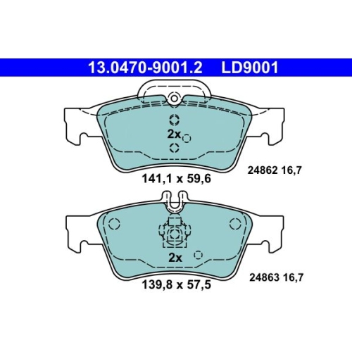 Bremsbelagsatz, Scheibenbremse ATE 13.0470-9001.2 ATE Ceramic f&uuml;r MERCEDES-BENZ