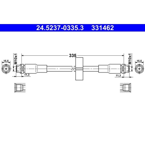 Bremsschlauch ATE 24.5237-0335.3 f&uuml;r VAG, Vorderachse