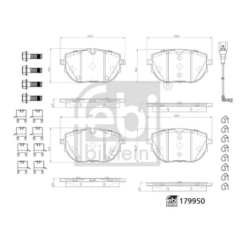 Bremsbelagsatz, Scheibenbremse FEBI BILSTEIN 179950 f&uuml;r VW, Vorderachse