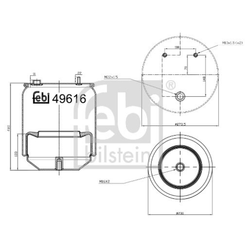 Febi Bilstein 49616 Luftfederbalg mit Stahlkolben , 1 St&uuml;ck