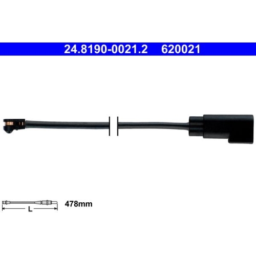 Warnkontakt, Bremsbelagverschlei&szlig; ATE 24.8190-0021.2 f&uuml;r FORD, Hinterachse