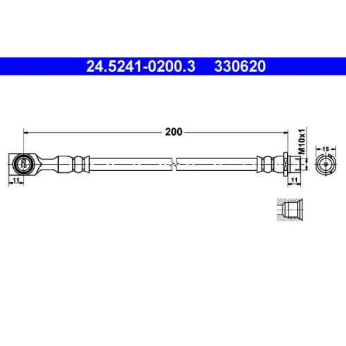 Bremsschlauch ATE 24.5241-0200.3 f&uuml;r OPEL, Hinterachse