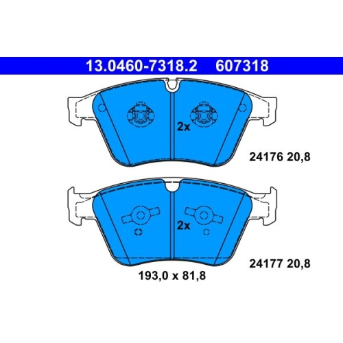 Bremsbelagsatz, Scheibenbremse ATE 13.0460-7318.2 f&uuml;r MERCEDES-BENZ, Vorderachse