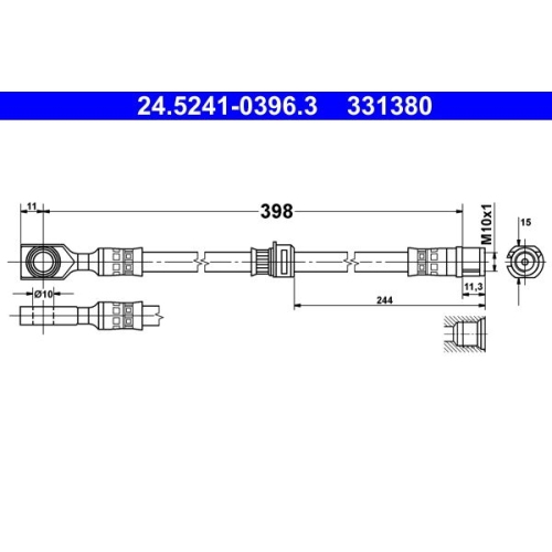Bremsschlauch ATE 24.5241-0396.3 f&uuml;r OPEL, Vorderachse