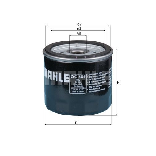 &Ouml;lfilter KNECHT OC 606 f&uuml;r CHRYSLER FORD LADA MAZDA