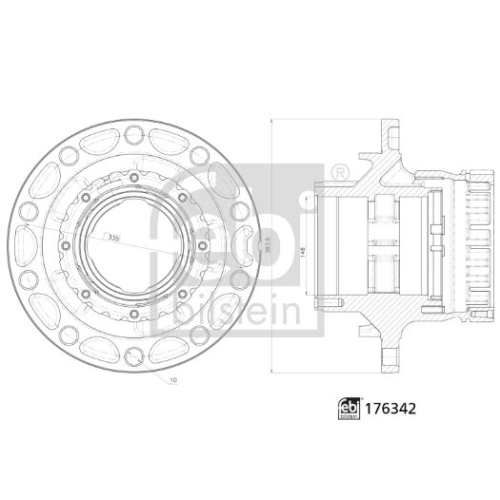 Febi Bilstein 1x 176342 Radnabe ohne Radlager