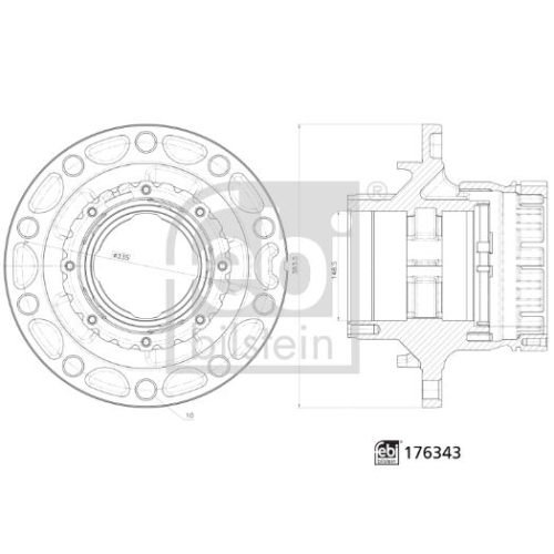 Febi Bilstein 1x 176343 Radnabe ohne Radlager