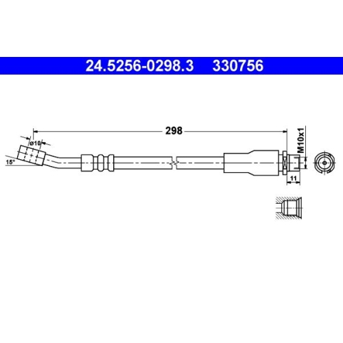 Bremsschlauch ATE 24.5256-0298.3 f&uuml;r OPEL, Vorderachse