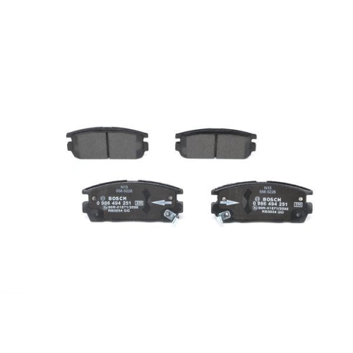 Bremsbelagsatz, Scheibenbremse BOSCH 0 986 494 251 f&uuml;r OPEL SAAB VAUXHALL HOLDEN