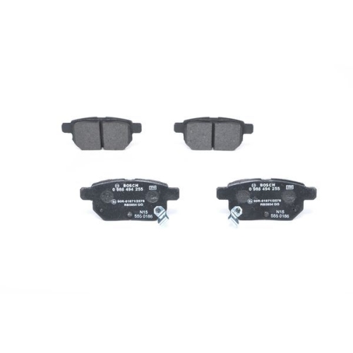 Bremsbelagsatz, Scheibenbremse BOSCH 0 986 494 255 f&uuml;r SUBARU TOYOTA LEXUS