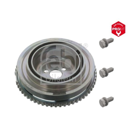 Febi Bilstein 44816 Riemenscheibe (entkoppelt) f&uuml;r Kurbelwelle, mit Polrad und Schrauben , 1 St&uuml;ck